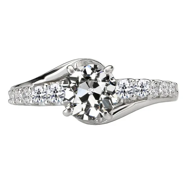 Round Old Cut Mined Diamond Four Prong Solitaire With Accents Ring 3 Carats HarryChadEntcom Rings Round Old Cut Mined Diamond Four Prong Solitaire With Accents Ring 3 Carats HarryChadEntcom Rings