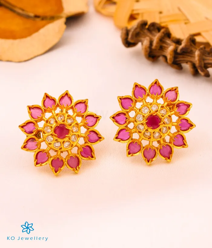Silversmith Earrings The Anahita Silver EarstudsRed