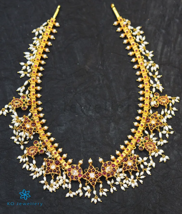 Silversmith Necklaces The Ekaya Silver Guttapusalu Necklace Red