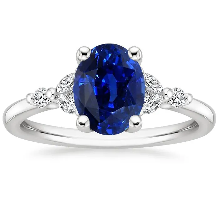 Solitaire Blue Sapphire Ring With Round Marquise Natural Earth Mined Diamond 375 Carats HarryChadEntcom Rings Solitaire Blue Sapphire Ring With Round Marquise Natural Earth Mined Diamond 375 Carats HarryChadEntcom Rings