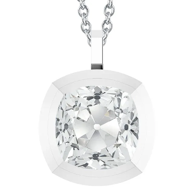 Solitaire Real Natural Earth Mined Diamond Pendant Cushion Old Miner 5 Carats White Gold 14K HarryChadEntcom Necklaces Solitaire Real Natural Earth Mined Diamond Pendant Cushion Old Miner 5 Carats White Gold 14K HarryChadEntcom Necklaces
