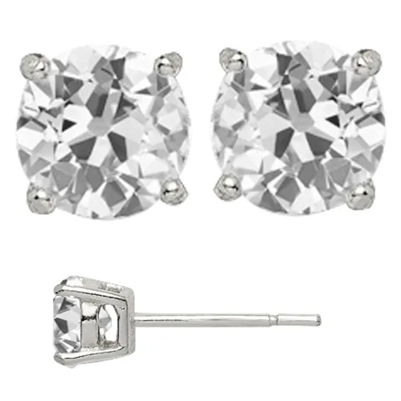 Solitaire Stud Earrings Round Old European Mined Diamond 7 Ct HarryChadEntcom Earrings Solitaire Stud Earrings Round Old European Mined Diamond 7 Ct HarryChadEntcom Earrings