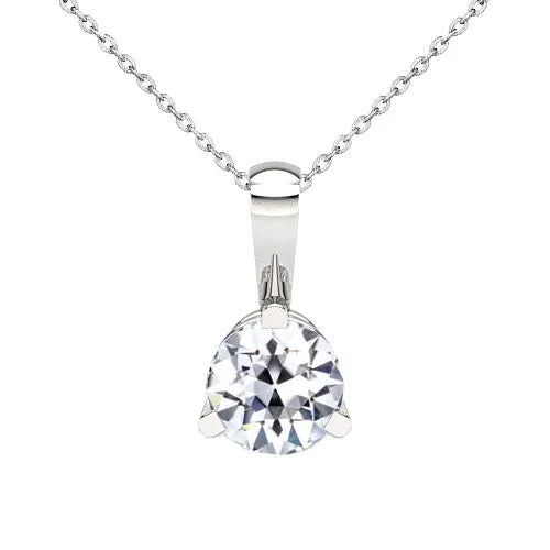 Solitaire White Gold Pendant 150 Ct Old Mine Cut Real Diamond HarryChadEntcom Necklaces Solitaire White Gold Pendant 150 Ct Old Mine Cut Real Diamond HarryChadEntcom Necklaces