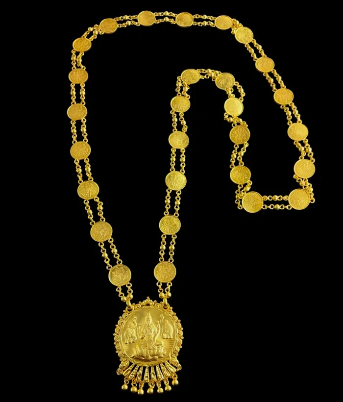 The Classic Silver Lakshmi Kasumala Coin Necklace Silversmith Necklaces