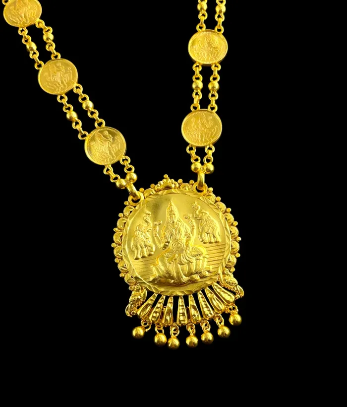 The Classic Silver Lakshmi Kasumala Coin Necklace Silversmith Necklaces