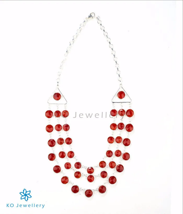 The Disha Silver Gemstone Necklace Gemstone Necklaces