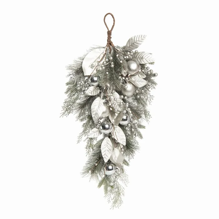 Transpac Silver Gold Evergreen Teardrop Transpac Earrings