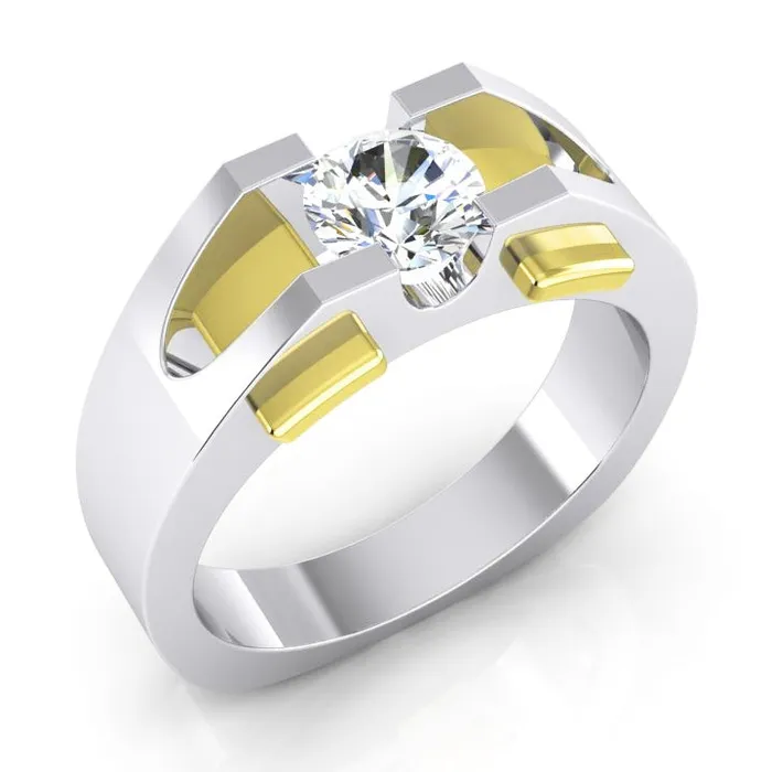 Two Tone Mens Solitaire Natural Earth Mined Diamond Ring 1 Carat HarryChadEntcom Rings Two Tone Mens Solitaire Natural Earth Mined Diamond Ring 1 Carat HarryChadEntcom Rings