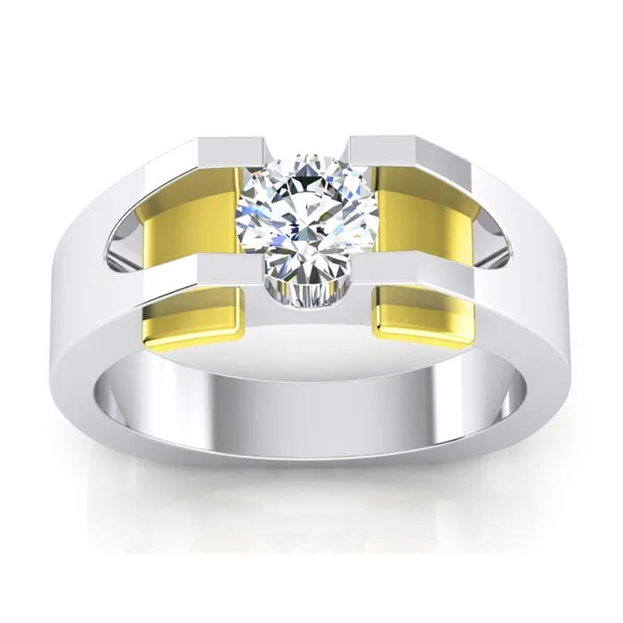 Two Tone Mens Solitaire Natural Earth Mined Diamond Ring 1 Carat HarryChadEntcom Rings Two Tone Mens Solitaire Natural Earth Mined Diamond Ring 1 Carat HarryChadEntcom Rings