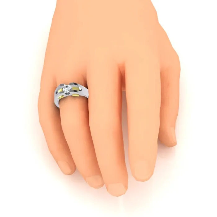 Two Tone Mens Solitaire Natural Earth Mined Diamond Ring 1 Carat HarryChadEntcom Rings Two Tone Mens Solitaire Natural Earth Mined Diamond Ring 1 Carat HarryChadEntcom Rings