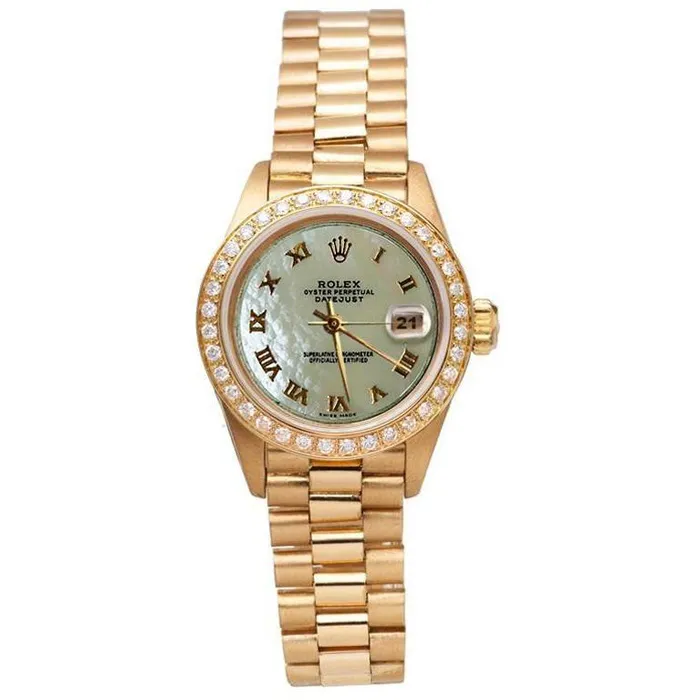 Watches GB W Mop Roman Dial Presidential Watch Rolex Dj Diamond Bezel Gold