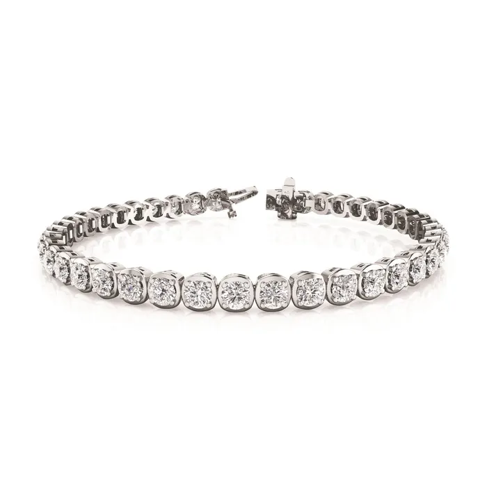 WG 14K Round Cut 440 Carats Sparkling Natural Earth Mined Diamonds Tennis Bracelet GB Bracelets WG 14K Round Cut 440 Carats Sparkling Natural Earth Mined Diamonds Tennis Bracelet GB Bracelets