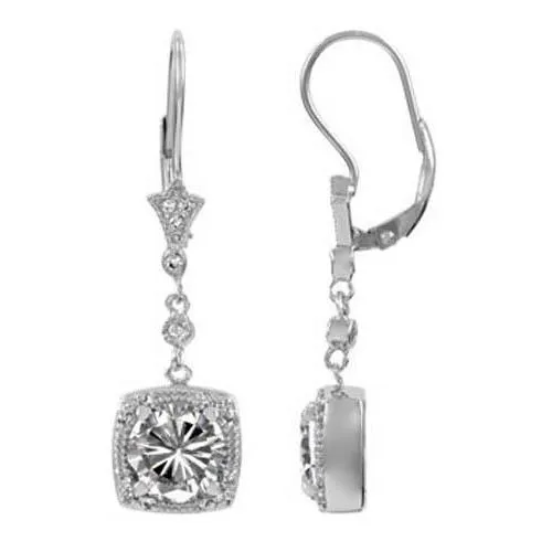White Gold 14K 5 Ct Round Cut Natural Earth Mined Diamonds Ladies Dangle Earrings GB Earrings White Gold 14K 5 Ct Round Cut Natural Earth Mined Diamonds Ladies Dangle Earrings GB Earrings