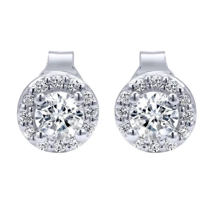 White Gold 14K Prong Set 370 Carats Natural Earth Mined Diamonds Lady Studs Earrings Halo GB Earrings White Gold 14K Prong Set 370 Carats Natural Earth Mined Diamonds Lady Studs Earrings Halo GB Earrings