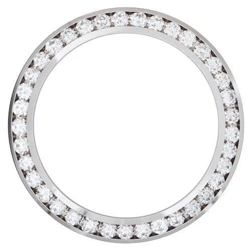 White Gold 18K 3 Carats Custom Mined Diamond Bezel To Fit Rolex Date Watch 34 mm GB PreStyled Sets