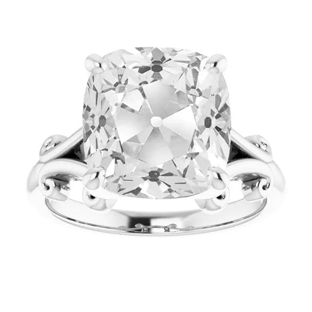 White Gold Huge Cushion Old Cut Lab Grown Diamond Split Shank Ring 10 Cts HarryChadEntcom Rings White Gold Huge Cushion Old Cut Lab Grown Diamond Split Shank Ring 10 Cts HarryChadEntcom Rings
